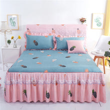 Load image into Gallery viewer, Romantic Bed Skirt Non-slip Fitted Sheet Cover Bedspread Chiffon Bed Sheet for Wedding Decoration Bed Cover with Elastic Band