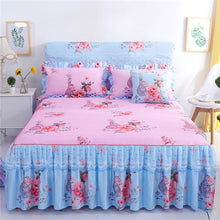 Load image into Gallery viewer, Romantic Bed Skirt Non-slip Fitted Sheet Cover Bedspread Chiffon Bed Sheet for Wedding Decoration Bed Cover with Elastic Band