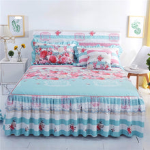 Load image into Gallery viewer, Romantic Bed Skirt Non-slip Fitted Sheet Cover Bedspread Chiffon Bed Sheet for Wedding Decoration Bed Cover with Elastic Band