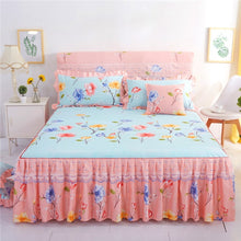 Load image into Gallery viewer, Romantic Bed Skirt Non-slip Fitted Sheet Cover Bedspread Chiffon Bed Sheet for Wedding Decoration Bed Cover with Elastic Band