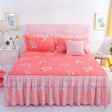 Load image into Gallery viewer, Romantic Bed Skirt Non-slip Fitted Sheet Cover Bedspread Chiffon Bed Sheet for Wedding Decoration Bed Cover with Elastic Band