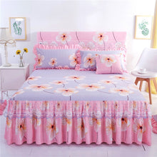 Load image into Gallery viewer, Romantic Bed Skirt Non-slip Fitted Sheet Cover Bedspread Chiffon Bed Sheet for Wedding Decoration Bed Cover with Elastic Band