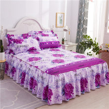 Load image into Gallery viewer, Romantic Bed Skirt Non-slip Fitted Sheet Cover Bedspread Chiffon Bed Sheet for Wedding Decoration Bed Cover with Elastic Band