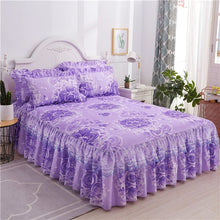 Load image into Gallery viewer, Romantic Bed Skirt Non-slip Fitted Sheet Cover Bedspread Chiffon Bed Sheet for Wedding Decoration Bed Cover with Elastic Band