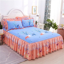 Load image into Gallery viewer, Romantic Bed Skirt Non-slip Fitted Sheet Cover Bedspread Chiffon Bed Sheet for Wedding Decoration Bed Cover with Elastic Band