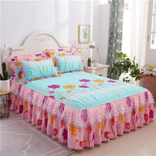 Load image into Gallery viewer, Romantic Bed Skirt Non-slip Fitted Sheet Cover Bedspread Chiffon Bed Sheet for Wedding Decoration Bed Cover with Elastic Band