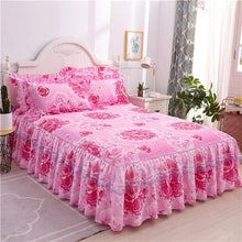 Load image into Gallery viewer, Romantic Bed Skirt Non-slip Fitted Sheet Cover Bedspread Chiffon Bed Sheet for Wedding Decoration Bed Cover with Elastic Band