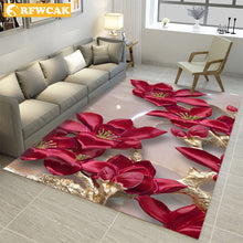 Load image into Gallery viewer, RFWCAK Modern 3D Printing Rectangle Carpet Hallway Doormat Anti-Slip Bathroom Carpets Kids Room Absorb Water Kitchen Mat Rug