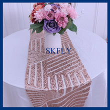 Load image into Gallery viewer, RU007A Elegant new pattern many colors available wedding rose gold sequin table runner