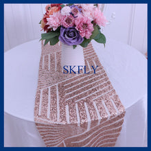 Load image into Gallery viewer, RU007A Elegant new pattern many colors available wedding rose gold sequin table runner