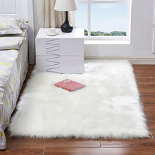 Load image into Gallery viewer, Luxury Rectangle Square Soft Artificial Wool Sheepskin Fluffy Area Rug White Fur Carpet Shaggy Long Hair Solid Mat Home Decor
