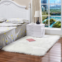 Load image into Gallery viewer, Luxury Rectangle Square Soft Artificial Wool Sheepskin Fluffy Area Rug White Fur Carpet Shaggy Long Hair Solid Mat Home Decor