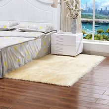 Load image into Gallery viewer, Luxury Rectangle Square Soft Artificial Wool Sheepskin Fluffy Area Rug White Fur Carpet Shaggy Long Hair Solid Mat Home Decor